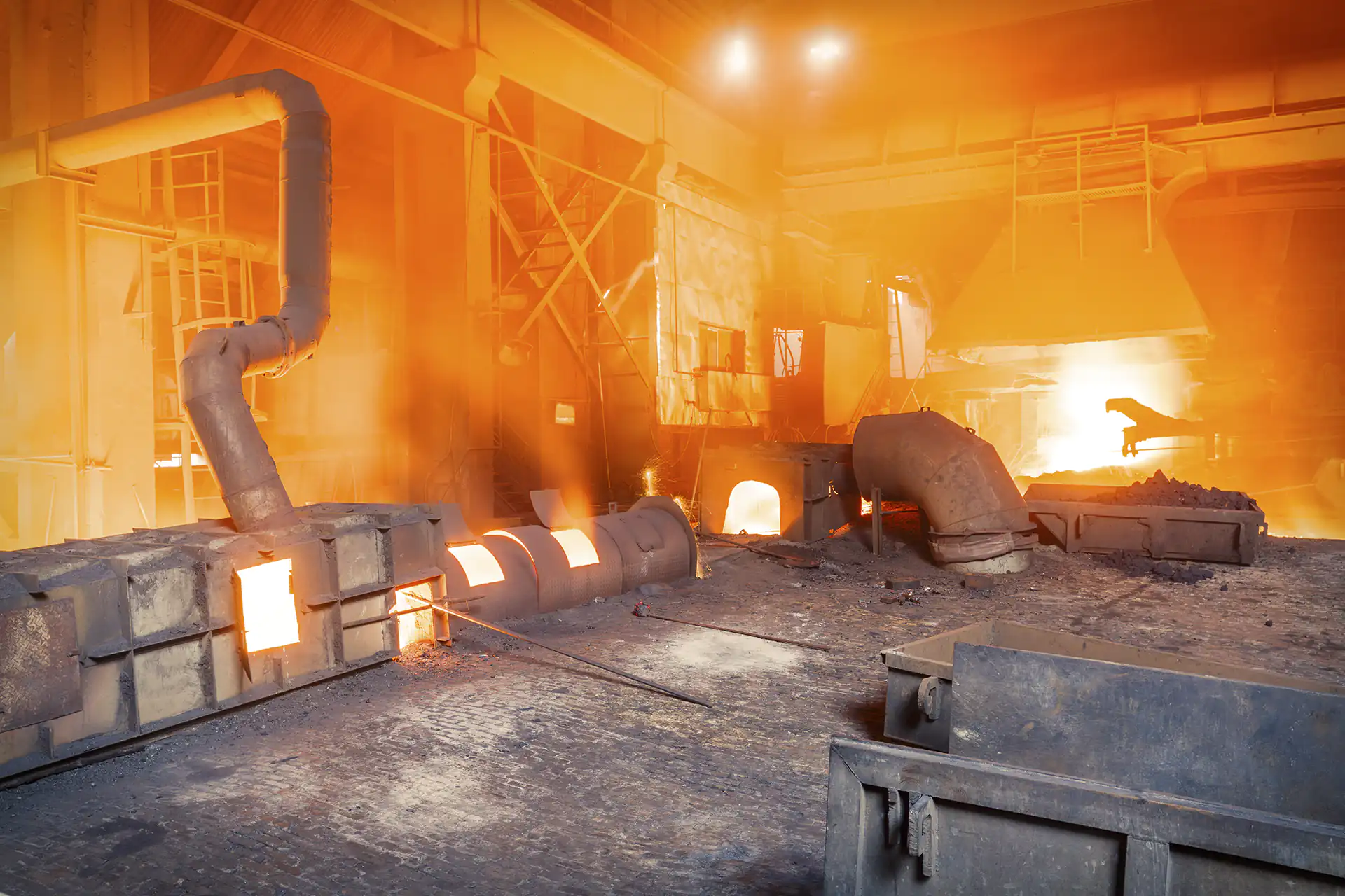 steel mills iron furnace heat fire ducting