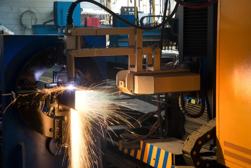 operating laser cutting machines with metal projections