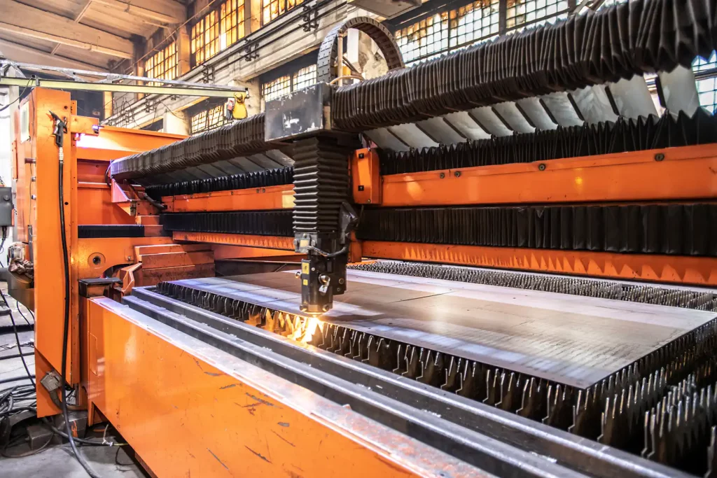 Big laser cutting machine in a factory